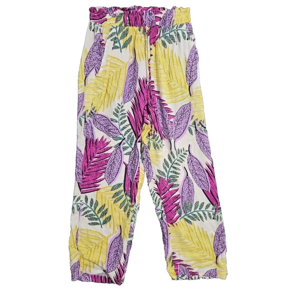 Jane and Delancey NWT Women's Colorful Tropical Leaf Print Pants XS New NWT